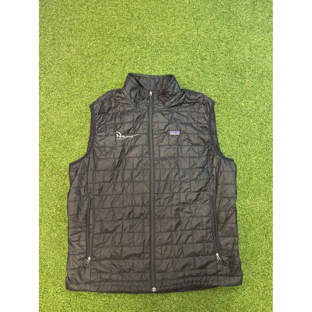 Patagonia Nano Puff Vest Mens XL Black Quilted Puffer Insulated Full Zip Logo